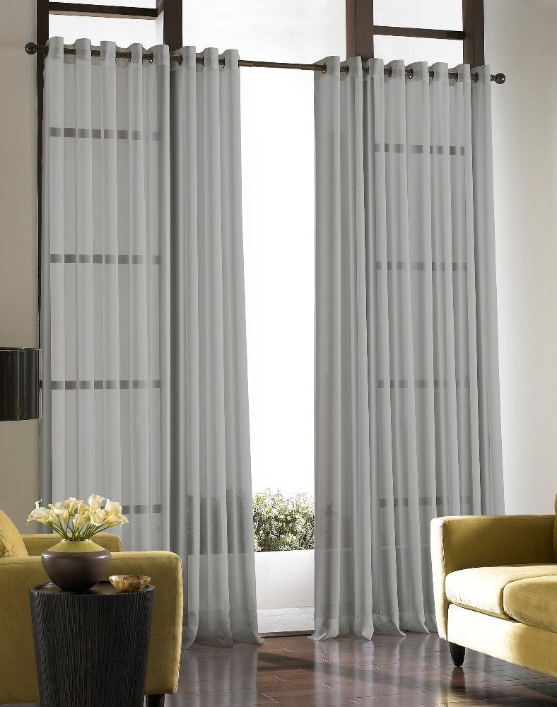 Curtainworks Soho Voile Sheer Grommet Panel, 59 by 144", Silver,1Q804304SV - Image 1